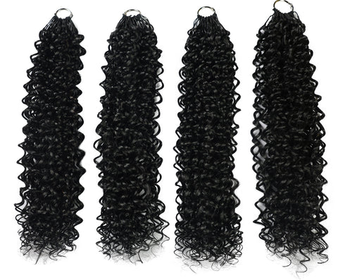 LUXLUXE Water Curl Synthetic Crochet Hair Extensions – Available in 14"  78g 18" 100g & 22" 120g Pre Separated 100 Strands Feather Hairpiece for Natural Bouncy Curls