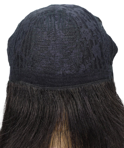 Lynette Sleek Shoulder-Length Elegant Silver Ombre Bob Wig with Bangs