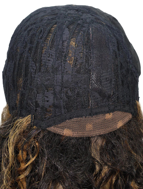 Ebonee Curly Bob Wig Collar-Length Curls and Hand-Braided Box Braids