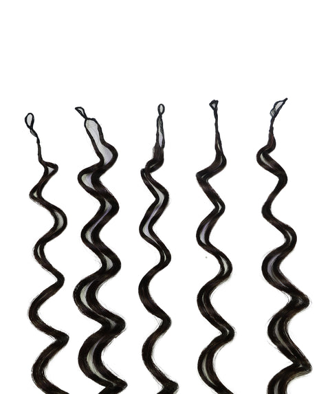 LUXLUXE Deep Wave Synthetic Crochet Hair Extensions – Available in 14"  85g 18" 110g & 22" 132g Pre Separated 100 Strands Feather Hairpiece