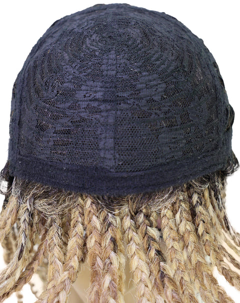 Merlene Shoulder-Length full wig Braided Curly with Box Braid Texture Bob Wig