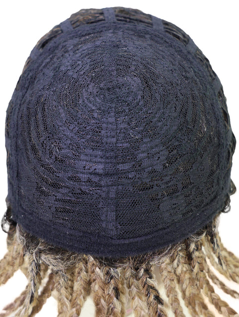 Merlene Shoulder-Length full wig Braided Curly with Box Braid Texture Bob Wig