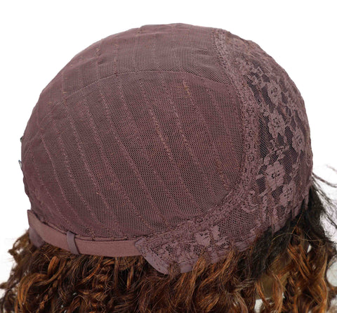 Ebonee Curly Bob Wig Collar-Length Curls and Hand-Braided Box Braids