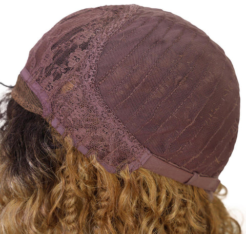 Ebonee Curly Bob Wig Collar-Length Curls and Hand-Braided Box Braids