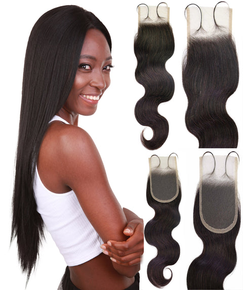 Tariro 4x4 Lace Closure Wavy 12" Natural Color 100% Human Hair Extensions