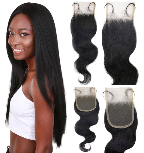 Tariro 4x4 Lace Closure Wavy 12" Natural Color 100% Human Hair Extensions