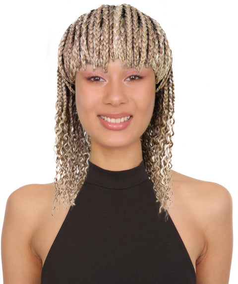 Merlene Shoulder-Length full wig Braided Curly with Box Braid Texture Bob Wig