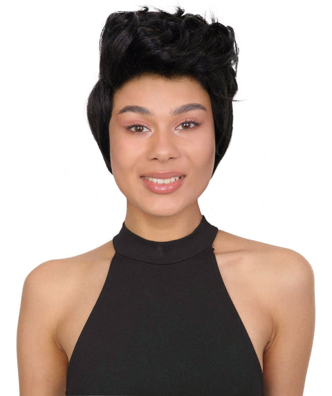 Pia Human Hair Blend Short Wavy Wig Effortless Waves with Soft Layers
