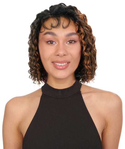 Ebonee Curly Bob Wig Collar-Length Curls and Hand-Braided Box Braids