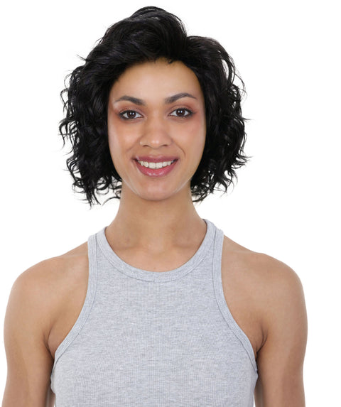 Esela Shoulder-Length Soft Flowing Waves with Natural Volume Human Hair Blend Wig