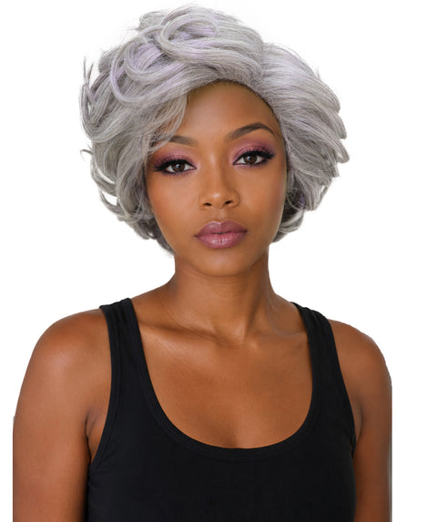 LUXLUXE Short Curly Afro Full Wig – 8.5" Kinky Voluminous Synthetic 120g Hairpiece Heat Resistant Synthetic Fiber