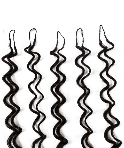 LUXLUXE Deep Wave Synthetic Crochet Hair Extensions – Available in 14"  85g 18" 110g & 22" 132g Pre Separated 100 Strands Feather Hairpiece
