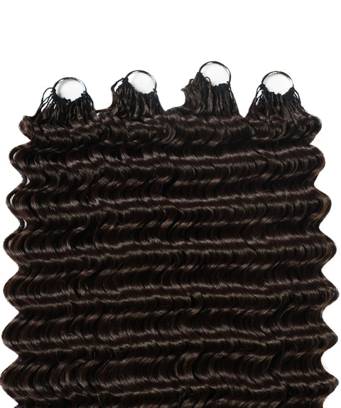 LUXLUXE Deep Wave Synthetic Crochet Hair Extensions – Available in 14"  85g 18" 110g & 22" 132g Pre Separated 100 Strands Feather Hairpiece