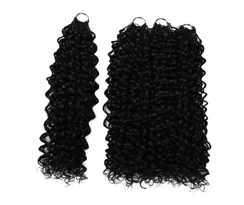 LUXLUXE Water Curl Synthetic Crochet Hair Extensions – Available in 14"  78g 18" 100g & 22" 120g Pre Separated 100 Strands Feather Hairpiece for Natural Bouncy Curls