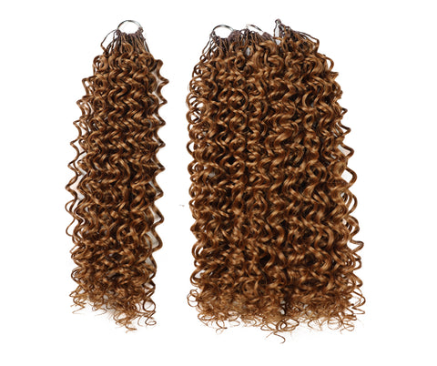 LUXLUXE Water Curl Synthetic Crochet Hair Extensions – Available in 14"  78g 18" 100g & 22" 120g Pre Separated 100 Strands Feather Hairpiece for Natural Bouncy Curls
