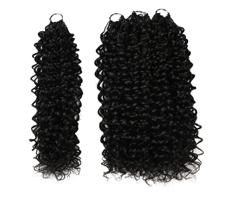 LUXLUXE Water Curl Synthetic Crochet Hair Extensions – Available in 14"  78g 18" 100g & 22" 120g Pre Separated 100 Strands Feather Hairpiece for Natural Bouncy Curls