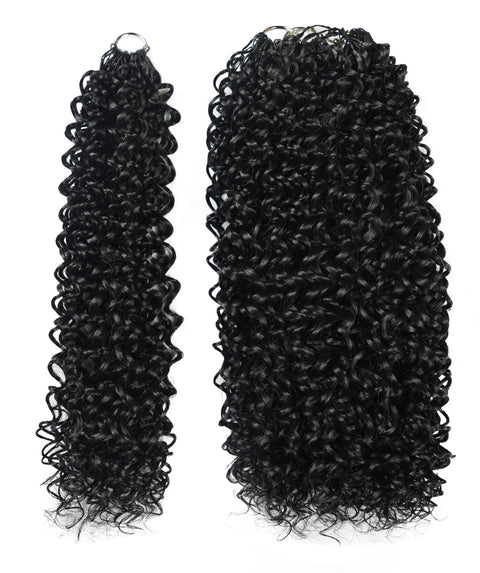 LUXLUXE Water Curl Synthetic Crochet Hair Extensions – Available in 14"  78g 18" 100g & 22" 120g Pre Separated 100 Strands Feather Hairpiece for Natural Bouncy Curls