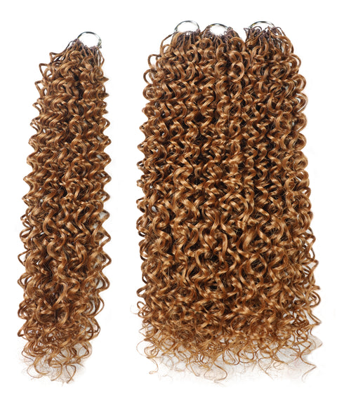 LUXLUXE Water Curl Synthetic Crochet Hair Extensions – Available in 14"  78g 18" 100g & 22" 120g Pre Separated 100 Strands Feather Hairpiece for Natural Bouncy Curls