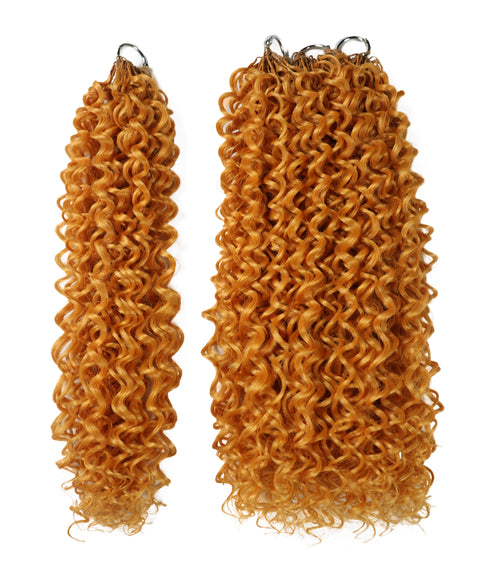 LUXLUXE Water Curl Synthetic Crochet Hair Extensions – Available in 14"  78g 18" 100g & 22" 120g Pre Separated 100 Strands Feather Hairpiece for Natural Bouncy Curls