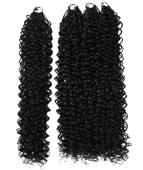 LUXLUXE Water Curl Synthetic Crochet Hair Extensions – Available in 14"  78g 18" 100g & 22" 120g Pre Separated 100 Strands Feather Hairpiece for Natural Bouncy Curls
