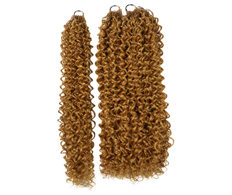 LUXLUXE Water Curl Synthetic Crochet Hair Extensions – Available in 14"  78g 18" 100g & 22" 120g Pre Separated 100 Strands Feather Hairpiece for Natural Bouncy Curls