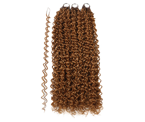 LUXLUXE Water Curl Synthetic Crochet Hair Extensions – Available in 14"  78g 18" 100g & 22" 120g Pre Separated 100 Strands Feather Hairpiece for Natural Bouncy Curls