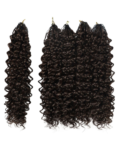 LUXLUXE Water Curl Synthetic Crochet Hair Extensions – Available in 14"  85g 18" 110g & 22" 132g Pre Separated 100 Strands Feather Hairpiece for Natural Bouncy Curls