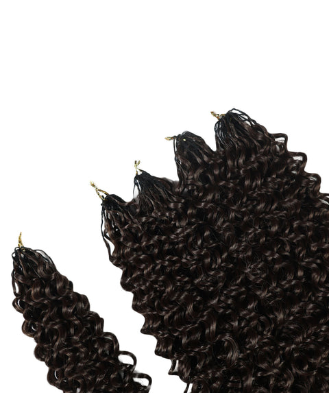 LUXLUXE Water Curl Synthetic Crochet Hair Extensions – Available in 14"  85g 18" 110g & 22" 132g Pre Separated 100 Strands Feather Hairpiece for Natural Bouncy Curls