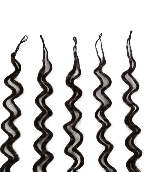 LUXLUXE Water Curl Synthetic Crochet Hair Extensions – Available in 14"  85g 18" 110g & 22" 132g Pre Separated 100 Strands Feather Hairpiece for Natural Bouncy Curls