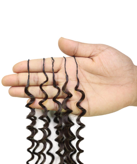 LUXLUXE Water Curl Synthetic Crochet Hair Extensions – Available in 14"  85g 18" 110g & 22" 132g Pre Separated 100 Strands Feather Hairpiece for Natural Bouncy Curls