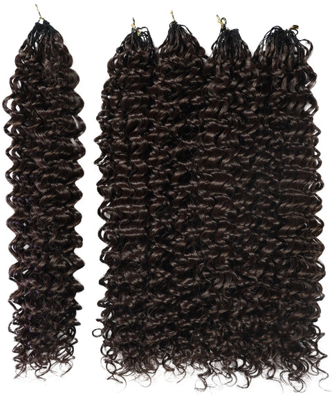 LUXLUXE Water Curl Synthetic Crochet Hair Extensions – Available in 14"  85g 18" 110g & 22" 132g Pre Separated 100 Strands Feather Hairpiece for Natural Bouncy Curls
