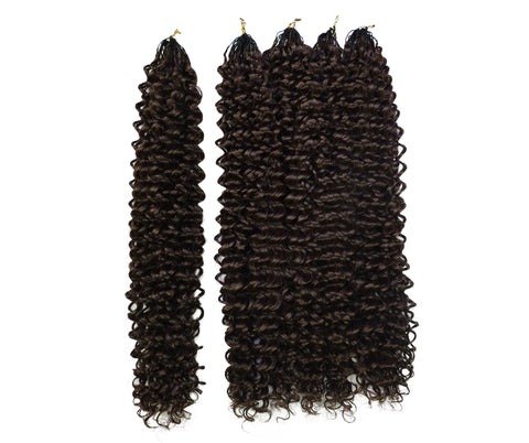 LUXLUXE Water Curl Synthetic Crochet Hair Extensions – Available in 14"  85g 18" 110g & 22" 132g Pre Separated 100 Strands Feather Hairpiece for Natural Bouncy Curls