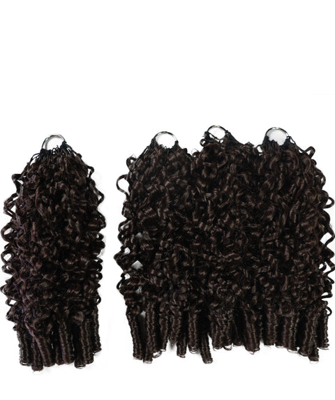 LUXLUXE Burmese Synthetic Crochet Hair Extensions – 14" 85g, 18" 110g, 22" 132g Pre Separated 100 Strands Feather Hairpiece for Soft Curly Protective Styles