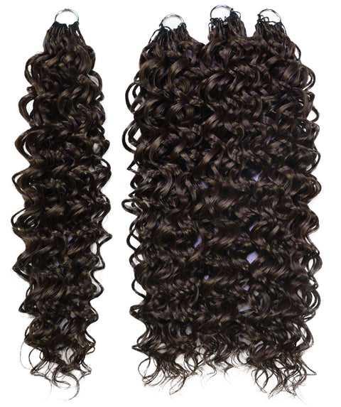 LUXLUXE Hawaiian Synthetic Crochet Hair Extensions – 14" 85g, 18" 110g, 22" 132g  Pre Separated 100 Strands Feather Hairpiece for Curly Protective Styles