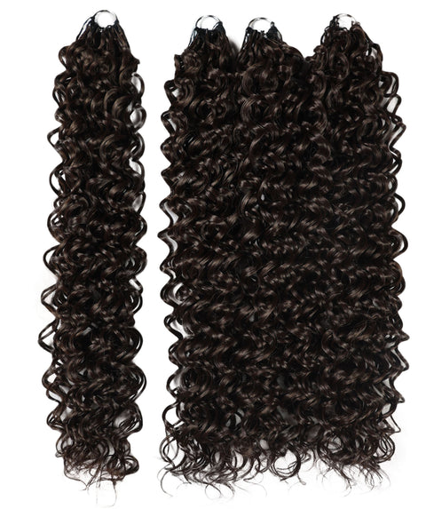 LUXLUXE Hawaiian Synthetic Crochet Hair Extensions – 14" 85g, 18" 110g, 22" 132g  Pre Separated 100 Strands Feather Hairpiece for Curly Protective Styles