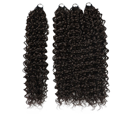 LUXLUXE Dominican Synthetic Crochet Hair Extensions – 14" 85g, 18" 110g, 22" 132g Pre Separated 100 Strands Feather Curly Hairpiece