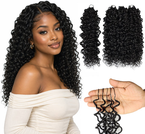 Luxluxe Jerry Curl 18 Inch Pre-Separated Synthetic Feather 110g Crochet Hair Extensions with 100 Strands for Women
