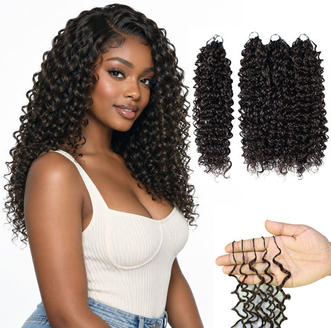 Luxluxe Jerry Curl 18 Inch Pre-Separated Synthetic Feather 110g Crochet Hair Extensions with 100 Strands for Women
