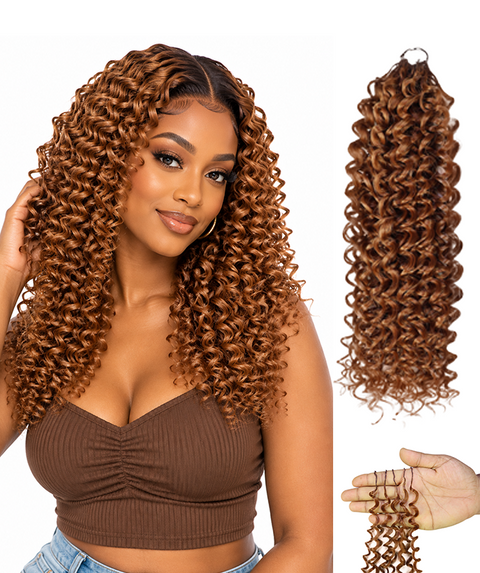 Luxluxe Bohemian 18" Pre-Separated Synthetic Feather 110g Crochet Hair Extensions with 100 Strands for Women