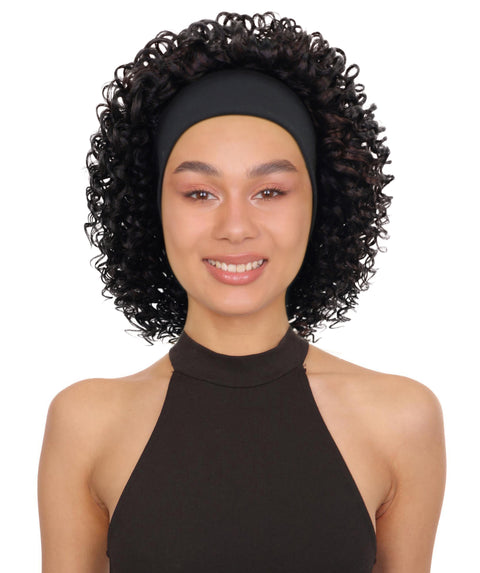 Binta 15.5 in Slip-On Afro-Style Half Wig with Voluminous Curls