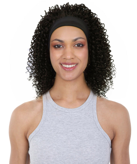 Zemira Women's Natural Curly Afro Wig with Headband