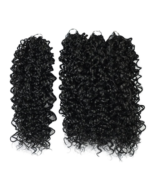 Luxluxe Jerry Curl 18 Inch Pre-Separated Synthetic Feather 110g Crochet Hair Extensions with 100 Strands for Women