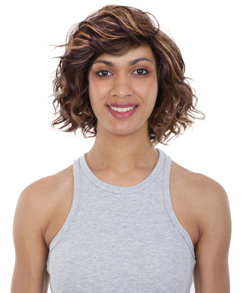 Esela Shoulder-Length Soft Flowing Waves with Natural Volume Human Hair Blend Wig
