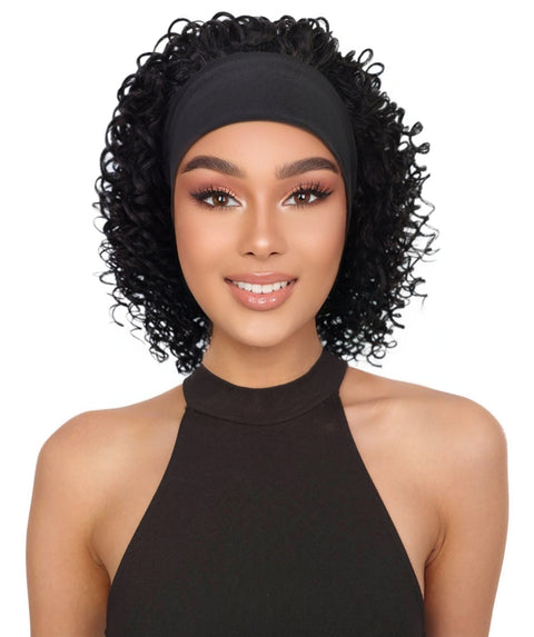 Binta 15.5 in Slip-On Afro-Style Half Wig with Voluminous Curls