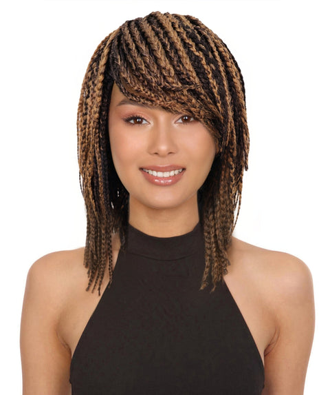 Nikita Women's Elegant Side-Part Short Micro Braided Wig