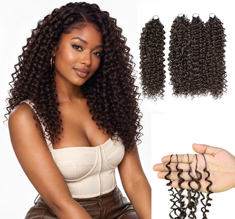 Luxluxe Bohemian 18" Pre-Separated Synthetic Feather 110g Crochet Hair Extensions with 100 Strands for Women