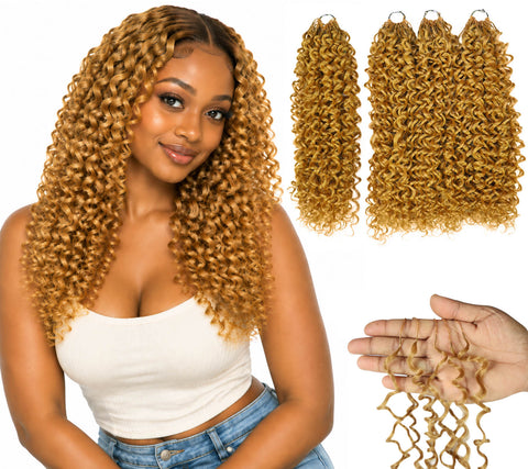 Luxluxe Bohemian 18" Pre-Separated Synthetic Feather 110g Crochet Hair Extensions with 100 Strands for Women