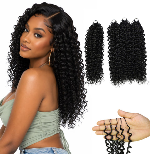 Luxluxe Bohemian 18" Pre-Separated Synthetic Feather 110g Crochet Hair Extensions with 100 Strands for Women
