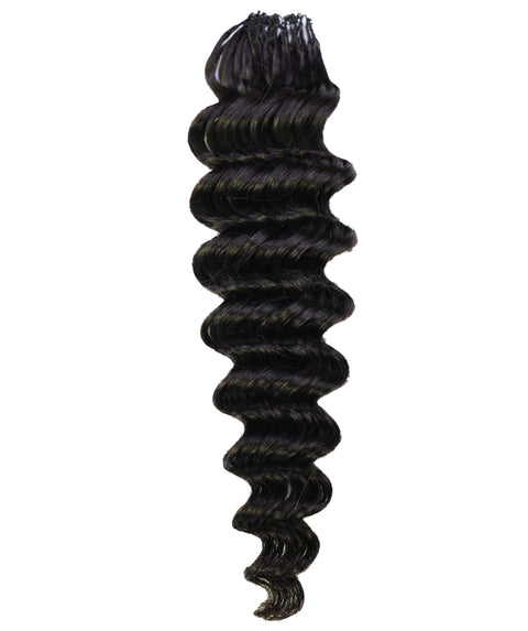 LUXLUXE Deep Wave Real Human Crochet Hair Extensions 40 Strands - Natural  & Natural Black 14 16 & 18 Inch with weights 40g 45g & 50g Knotless Pre Separated Feather Wavy Hairpiece for Women