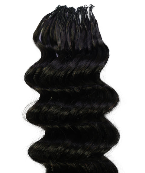 LUXLUXE Deep Wave Real Human Crochet Hair Extensions 40 Strands - Natural  & Natural Black 14 16 & 18 Inch with weights 40g 45g & 50g Knotless Pre Separated Feather Wavy Hairpiece for Women